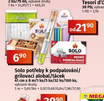 Solo potřeby k podpalování/grilovací alobal/tácek