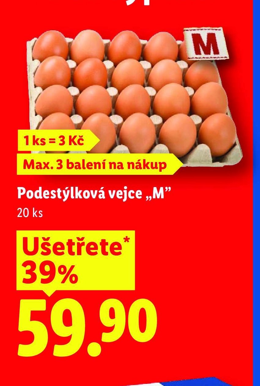 Podestýlková vejce M 20 ks