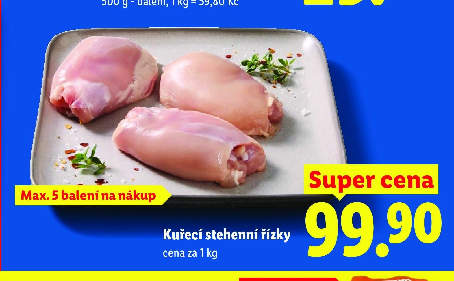 Kuřecí stehenní řízky cena za 1 kg