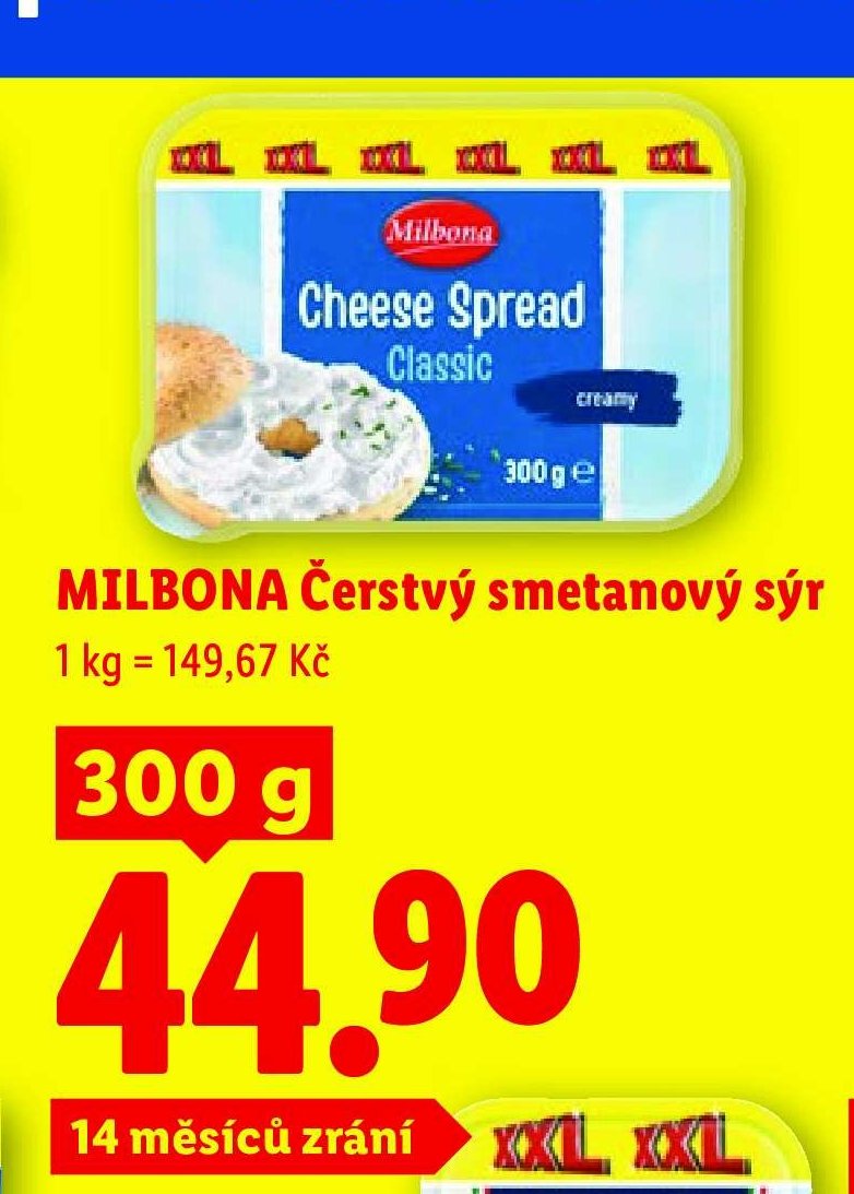 MILBONA Čerstvý smetanový sýr