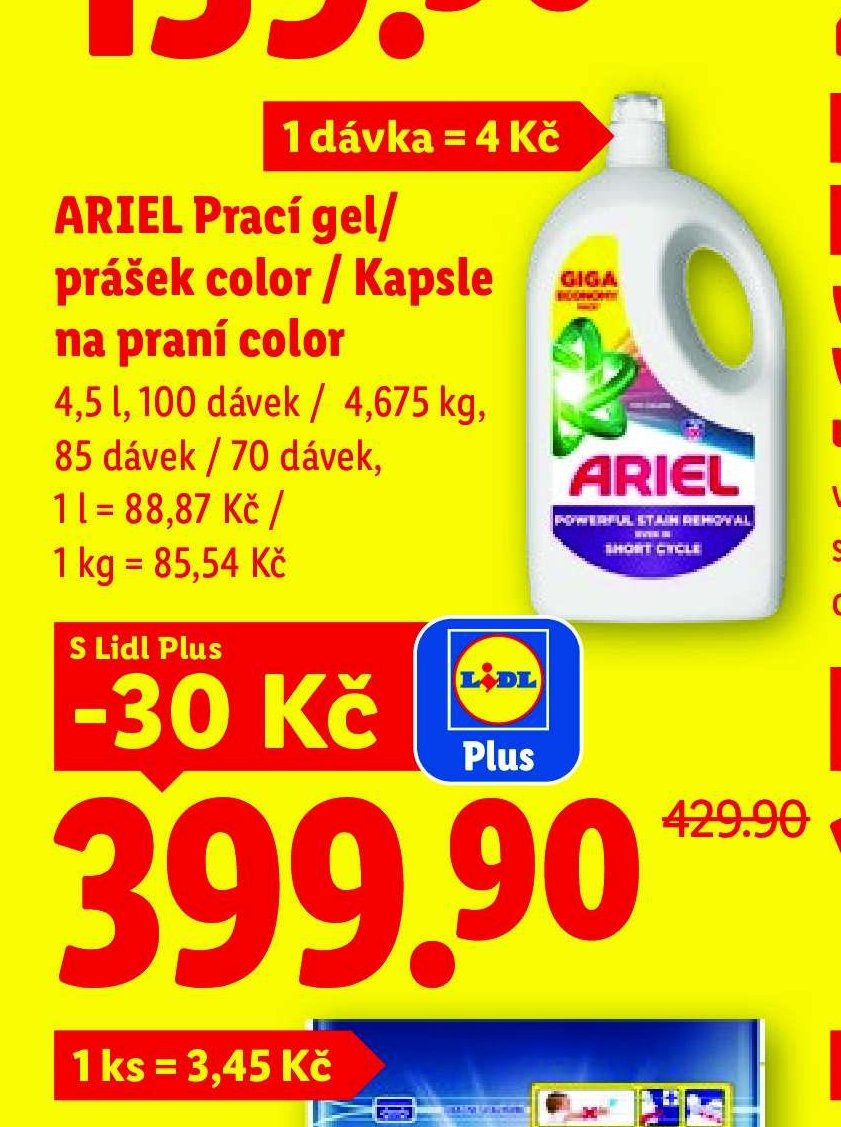 ARIEL Prací gel/prášek color / Kapsle na praní color