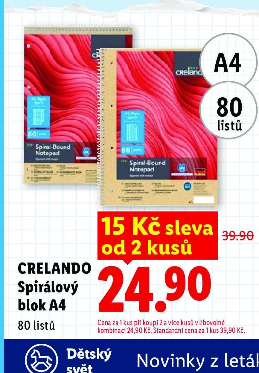CRELANDO Spirálový blok A4