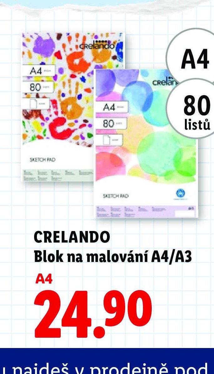 CRELANDO Blok na malování A4/A3