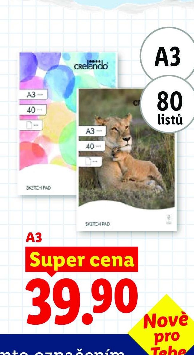 CRELANDO Blok na malování A3