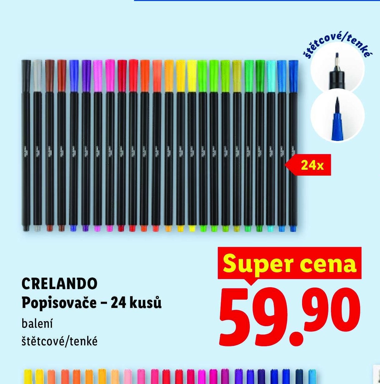 CRELANDO Popisovače – 24 kusů