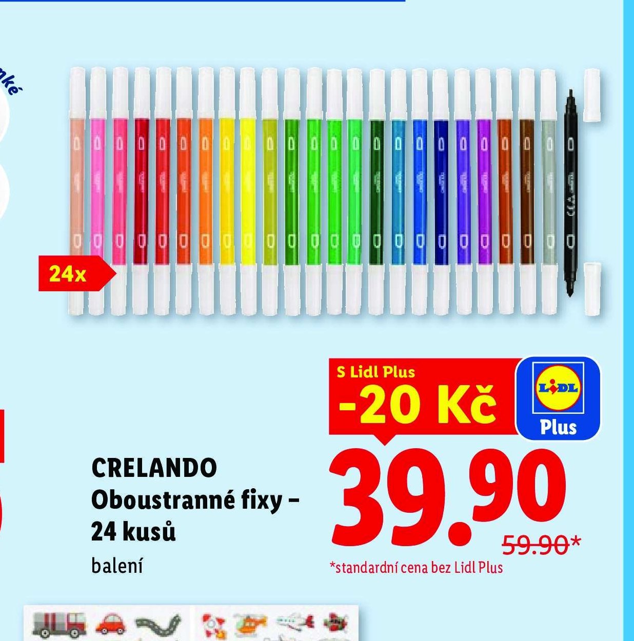 CRELANDO Oboustranné fixy – 24 kusů