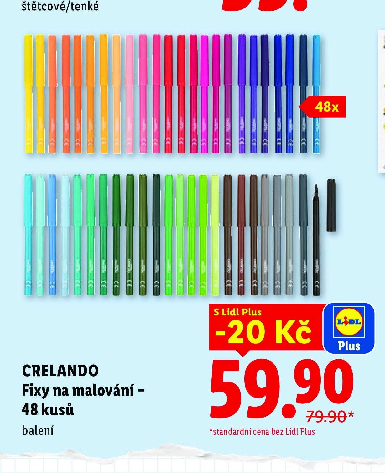 CRELANDO Fixy na malování – 48 kusů