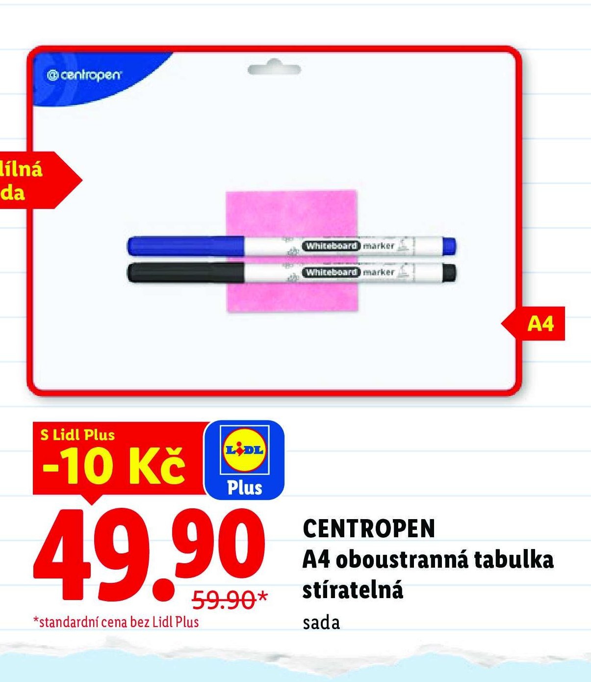 CENTROPEN A4 oboustranná tabulka stíratelná