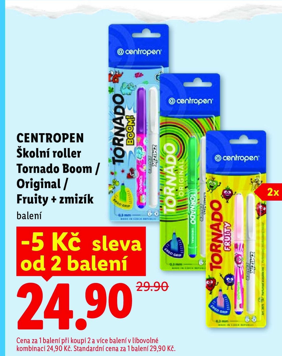 CENTROPEN Školní roller Tornado Boom / Original / Fruity + zmizík