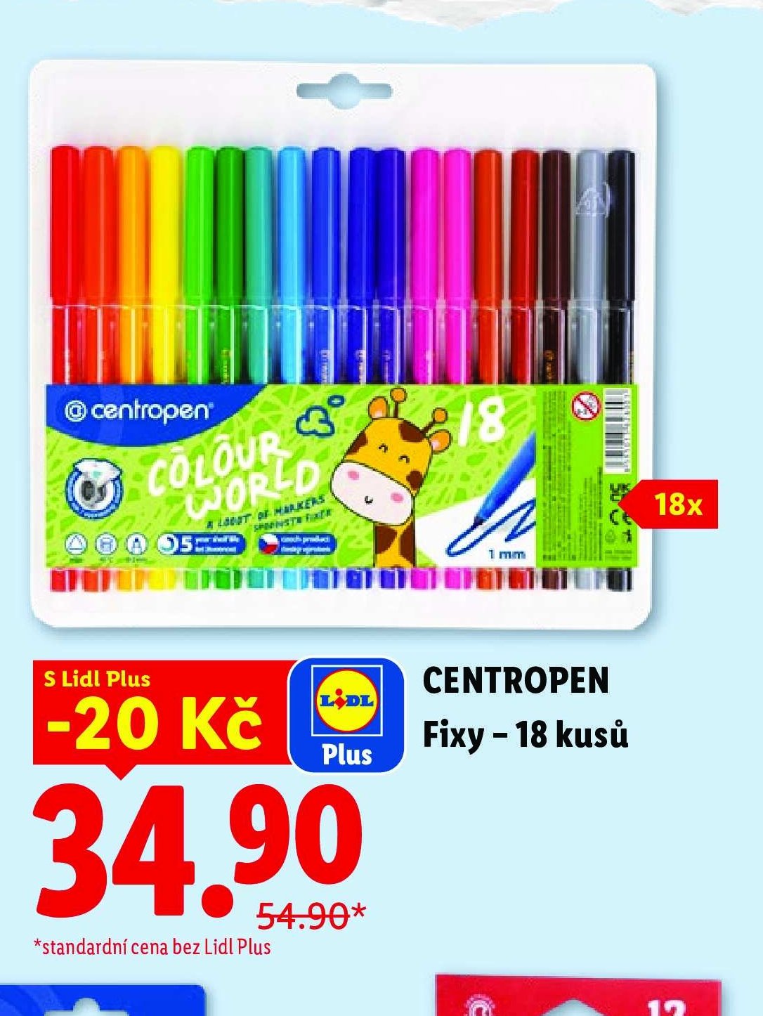 CENTROPEN Fixy – 18 kusů