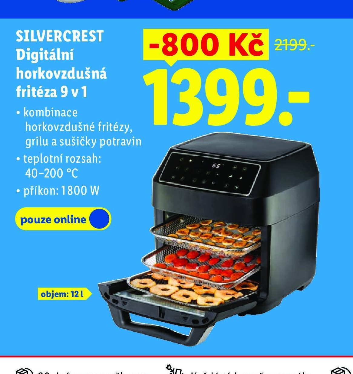 SILVERCREST Digitální horkovzdušná fritéza 9 v 1