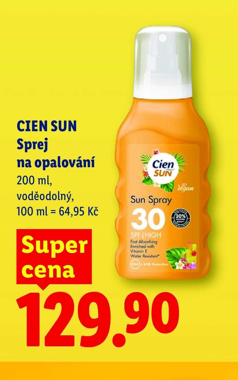 CIEN SUN Sprej na opalování 200 ml, 100 ml = 64,95 Kč
