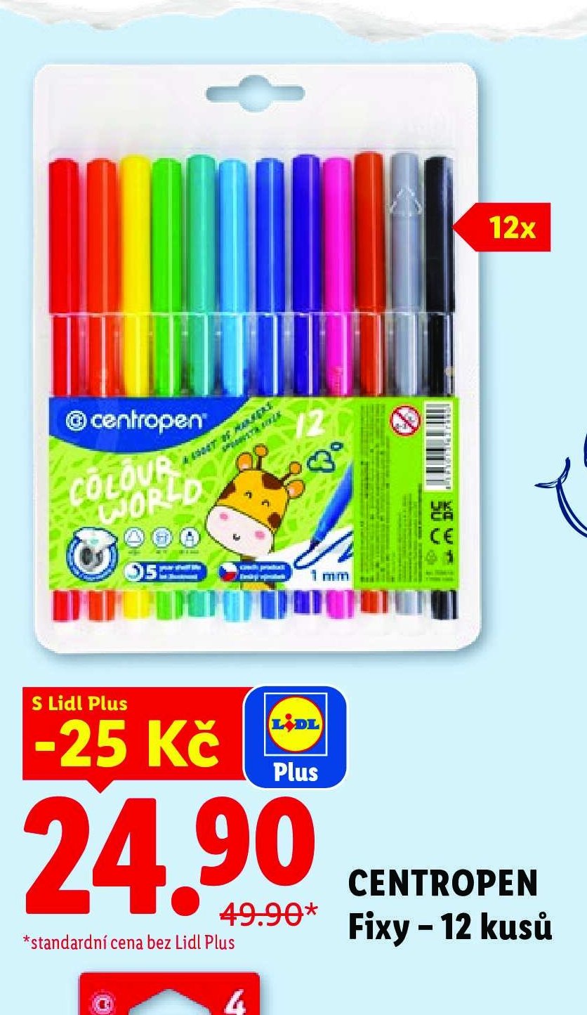 CENTROPEN Fixy – 12 kusů