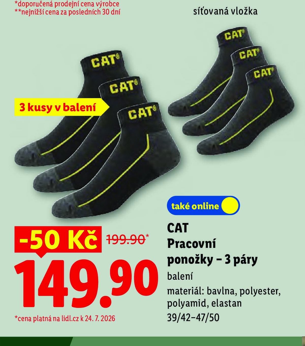 CAT Pracovní ponožky – 3 páry