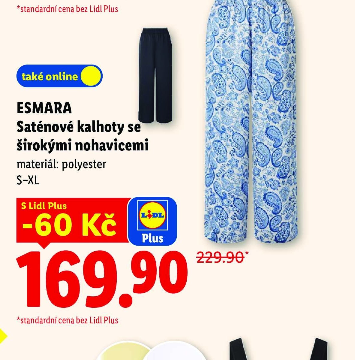 ESMARA Saténové kalhoty se širokými nohavicemi