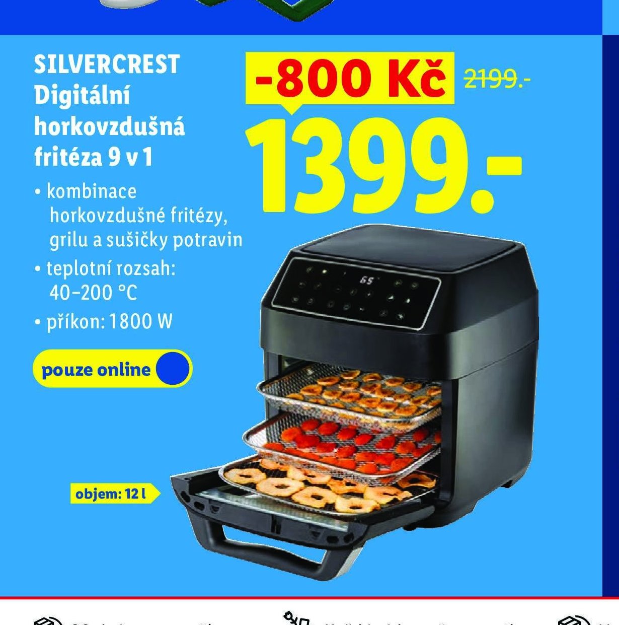 SILVERCREST Digitální horkovzdušná fritéza 9 v 1