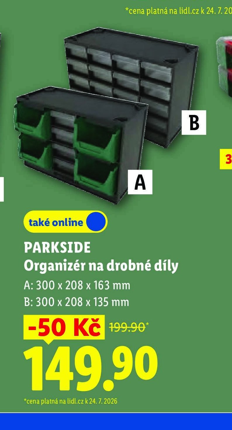 PARKSIDE Organizér na drobné díly (A: 300 x 208 x 163 mm, B: 300 x 208 x 135 mm)
