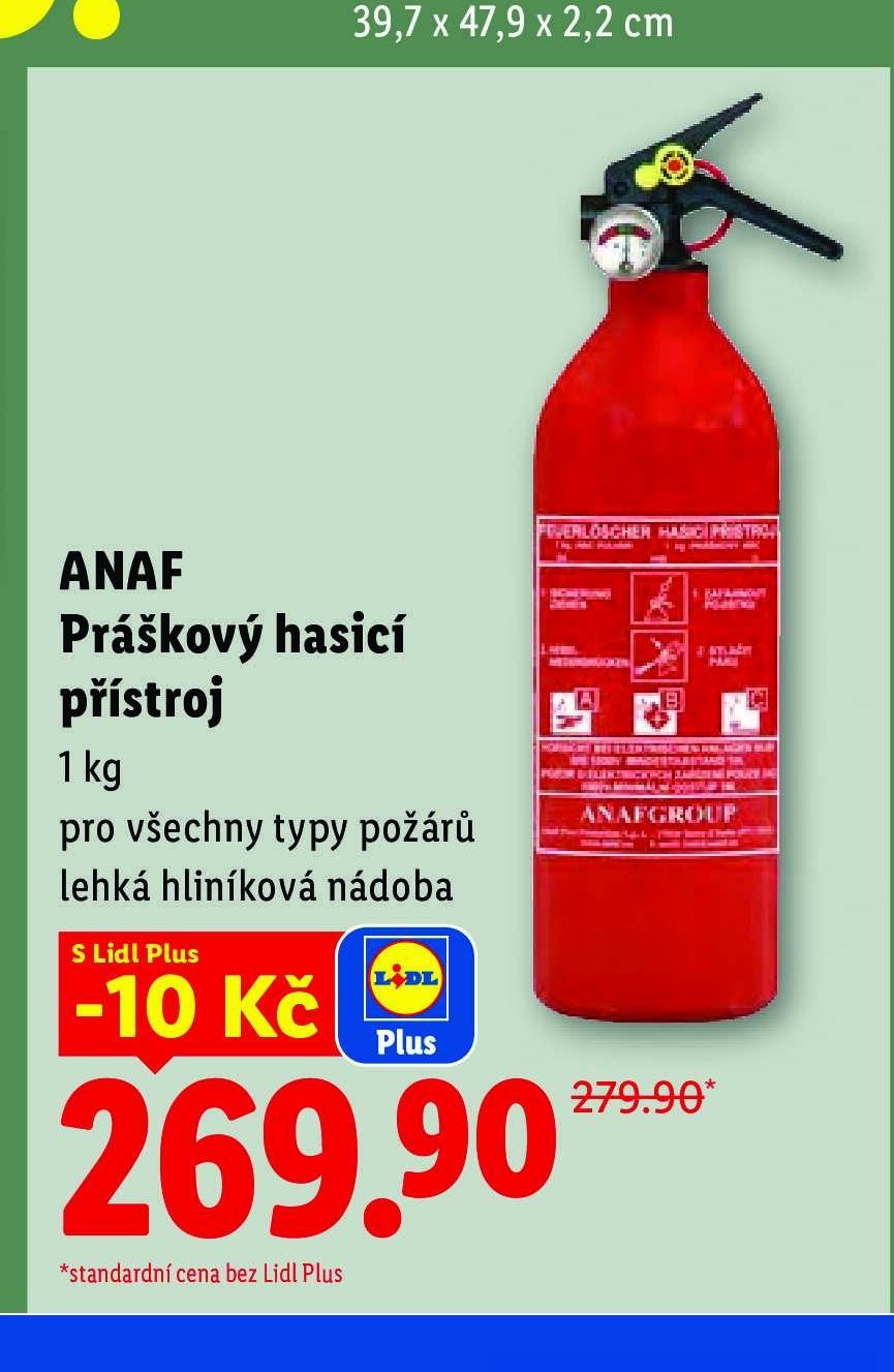 ANAF Práškový hasicí přístroj