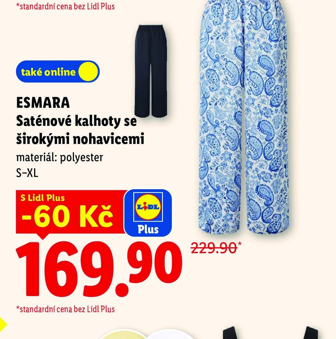 ESMARA Saténové kalhoty se širokými nohavicemi