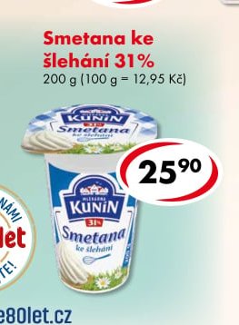 Smetana ke šlehání 31%