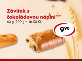 Závitek s čokoládovou náplní