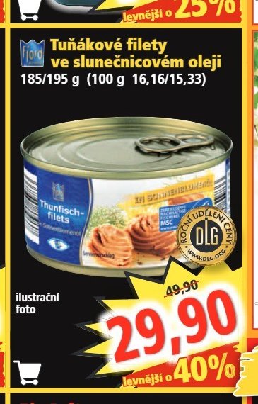 Tuňákové filety ve slunečnicovém oleji
