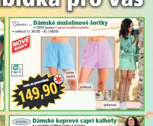 Dámské mušelínové šortky