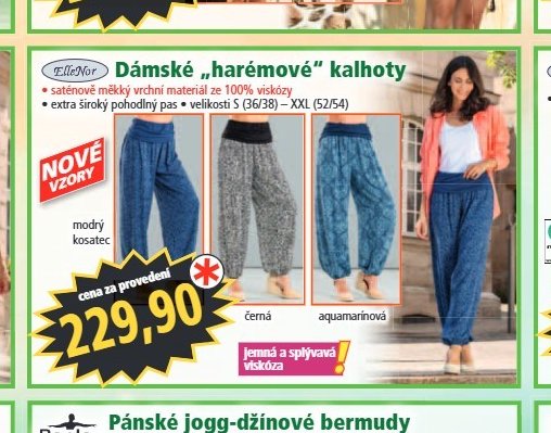 Dámské „harémové“ kalhoty