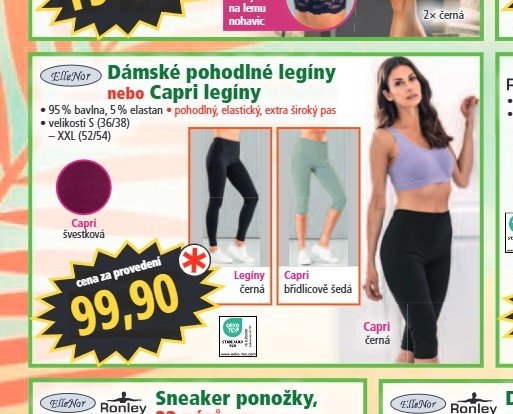 Dámské pohodlné legíny nebo Capri legíny