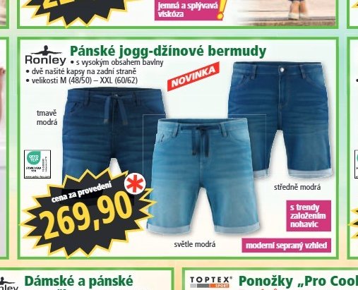 Pánské jogg-dínové bermudy