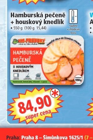 Hamburská pečeně + houskový knedlík