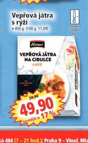 Hame Vepřová játra s rýží