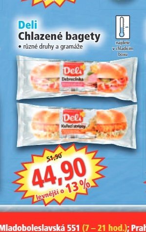 Deli chlazené bagety