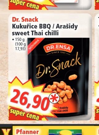 Dr. Snack Kukuřice BBQ / Arašídy sweet Thai chilli