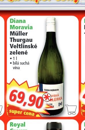 Diana Moravia Müller Thurgau Veltlínské zelené