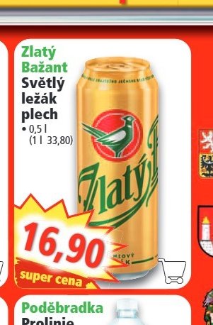 Zlatý Bažant Světlý ležák plech