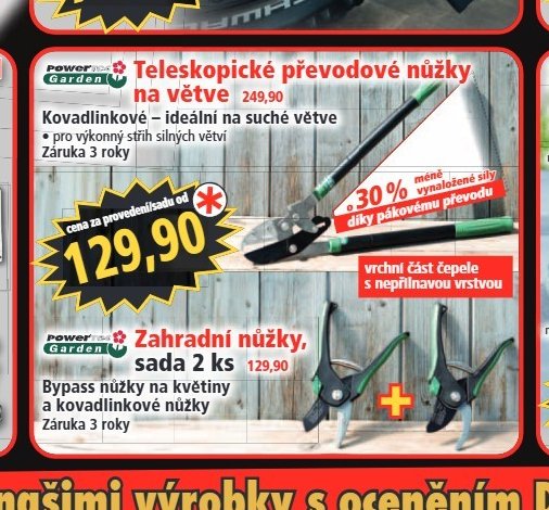 Teleskopické převodové nůžky na větve