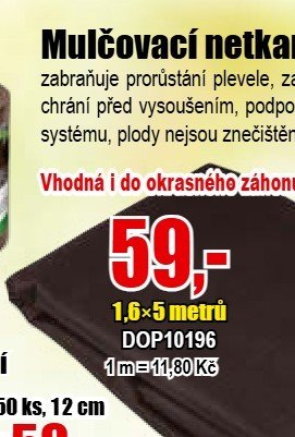 Mulčovací netkaná textilie 1,6x5 metrů