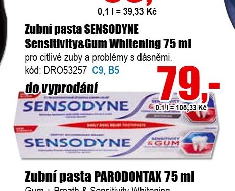 Zubní pasta SENSODYNE Sensitivity&Gum Whitening 75 ml