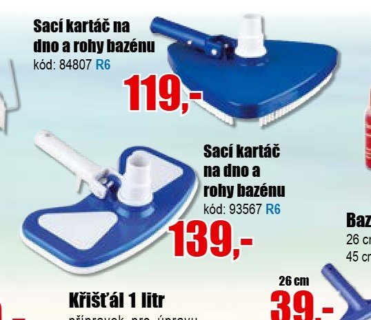 Sací kartáč na dno a rohy bazénu