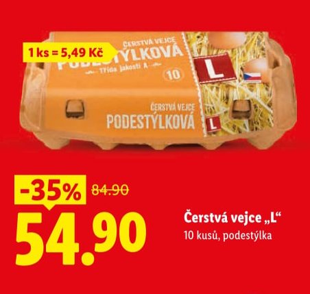 Čerstvá vejce „L“ 10 kusů, podestýlka
