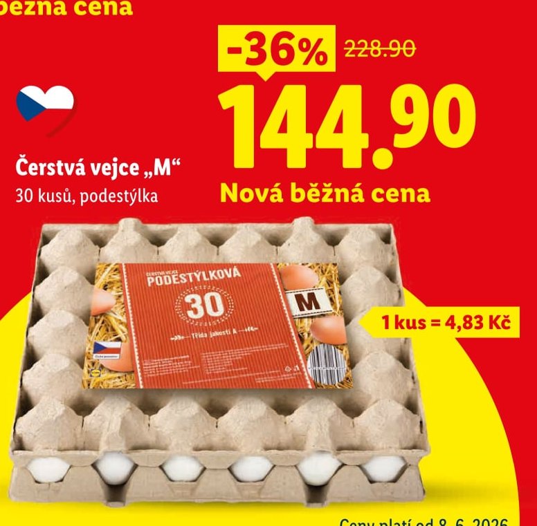 Čerstvá vejce M 30 kusů