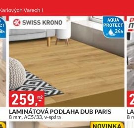 LAMINÁTOVÁ PODLAHA DUB PARIS 8 mm, AC5/33, v-spára