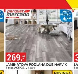 LAMINÁTOVÁ PODLAHA DUB NARVIK 8 mm, AC5/33, v-spára