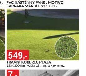 TRAVNÍ KOBEREC PLAZA 133x300 mm, výška 18 mm