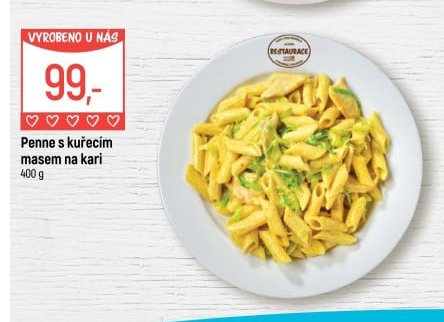 Penne s kuřecím masem na kari 400 g
