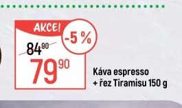 Káva espresso + řez Tiramisu 150 g
