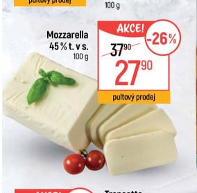 Mozzarella 45% t. v s.