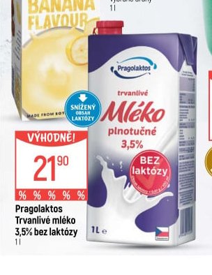 Pragolaktos Trvanlivé mléko 3,5% bez laktózy