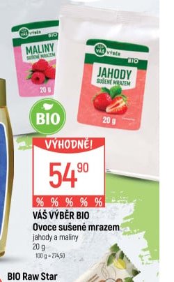 Váš Výběr Ovoce sušené mrazem jahody a maliny